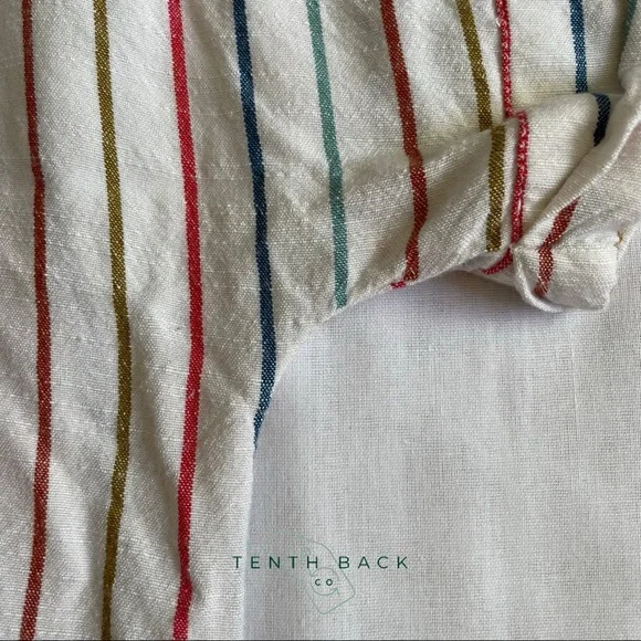 VOLCOM Multi Stripe Girls Button Down Top | L / 14 - Picture 9 of 13